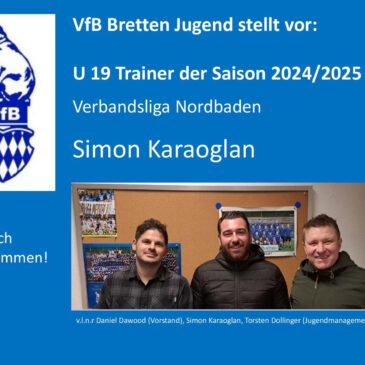 Simon Karaoglan übernimmt U19 Verbandsliga Team